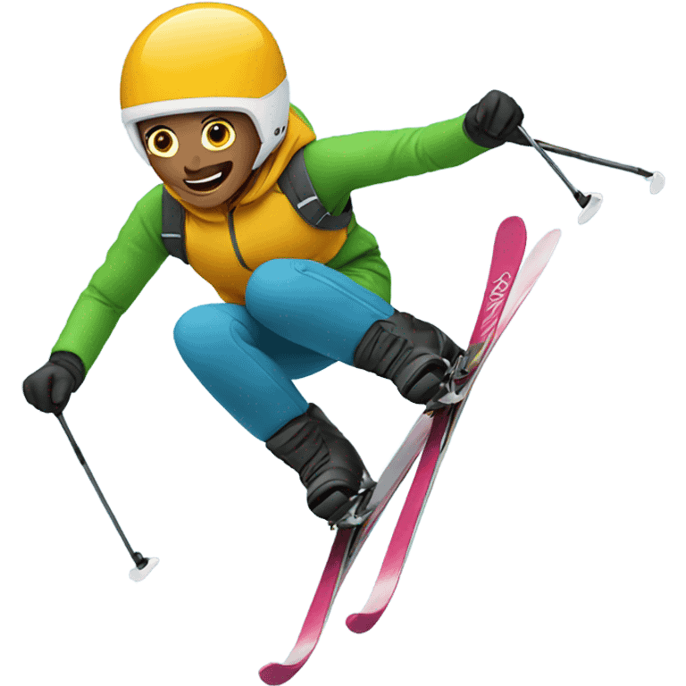 Skiing person falling emoji