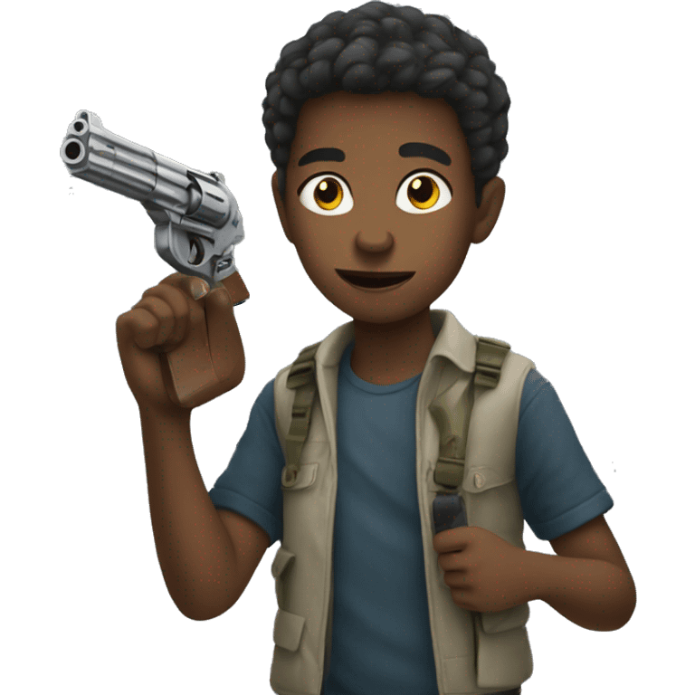 boy with a toy gun emoji