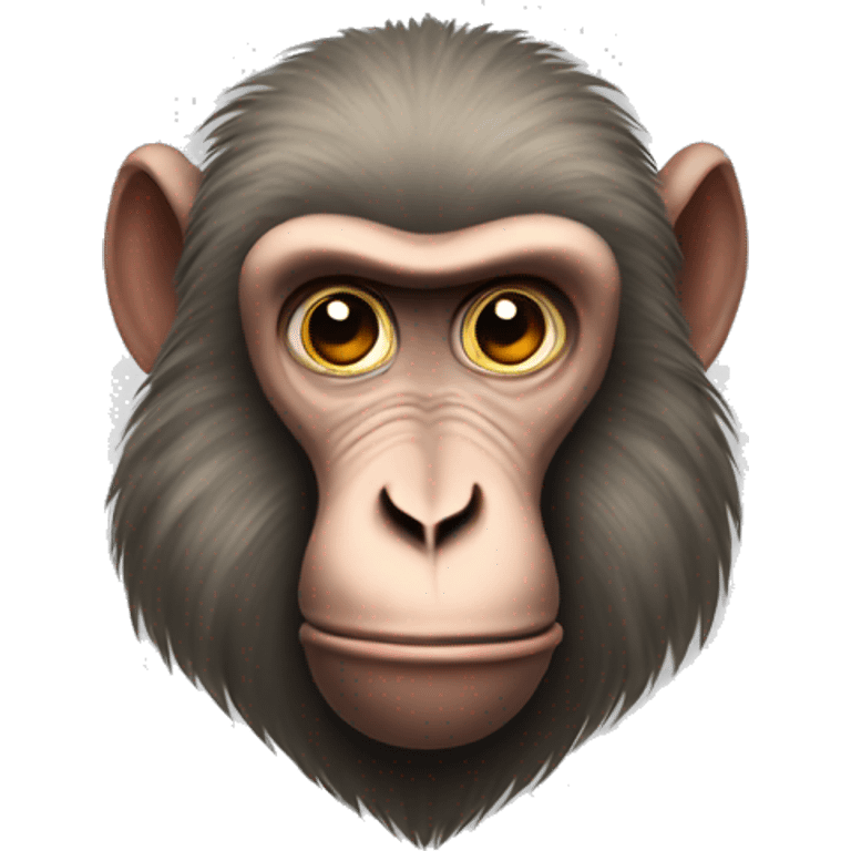 Baboon behind emoji