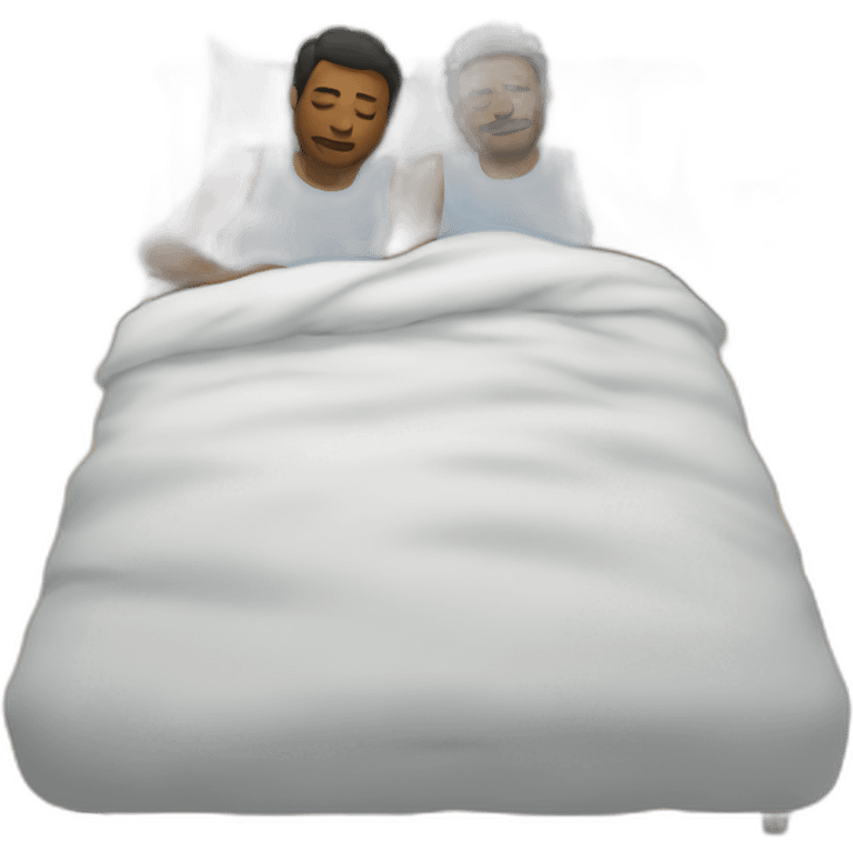 2 men sleeping in a bed emoji