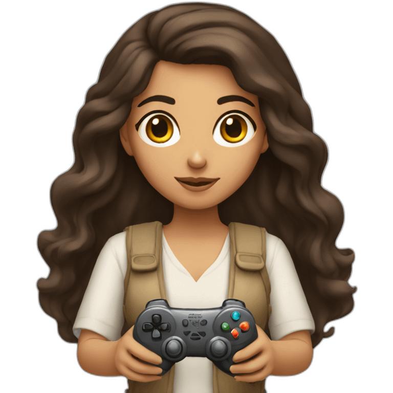 middle eastern girl holding a controller emoji