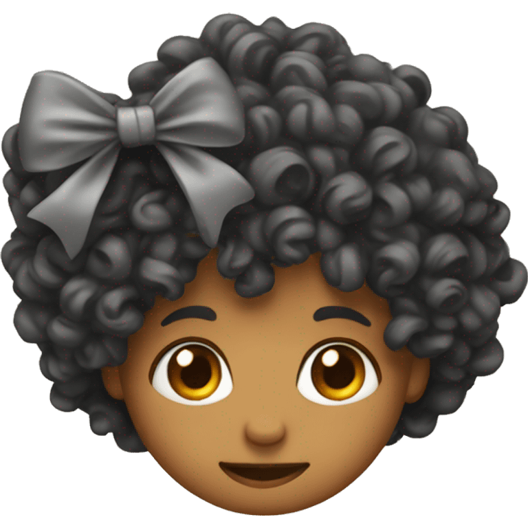 Curly head with bow  emoji