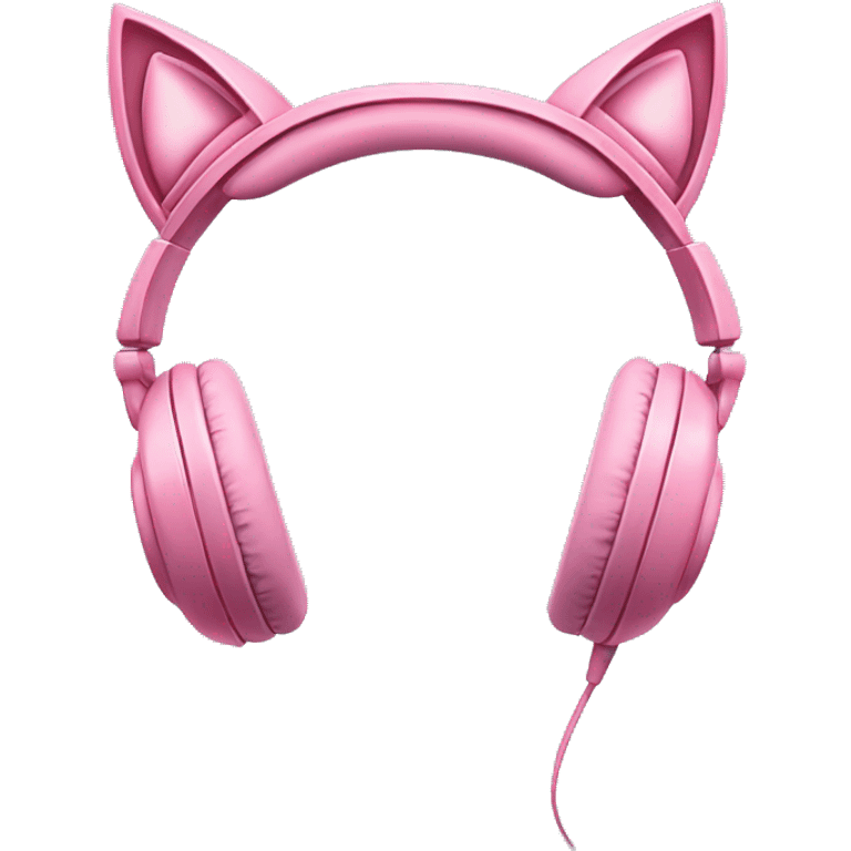 Rose-pink gaming headphones with cat ears emoji