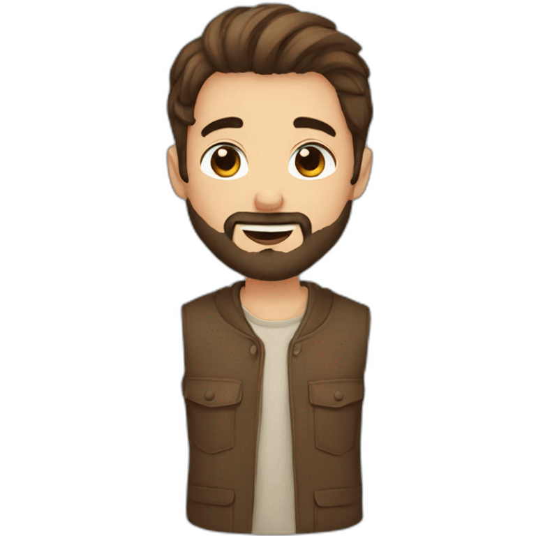 Brown hair and beard Mykyta Viktor emoji