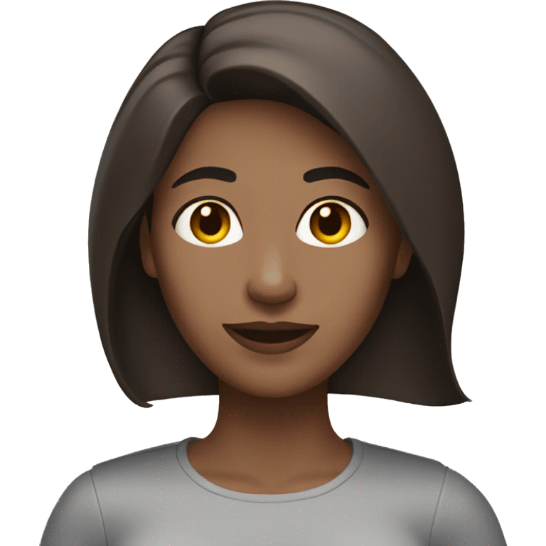 woman with straight shoulder length dark brown hair   emoji