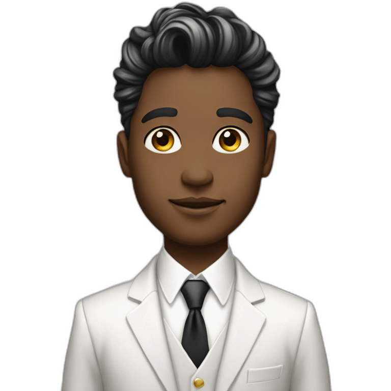 Posh-boy-with-white-suit-and-rainbow-unicorn-hair emoji