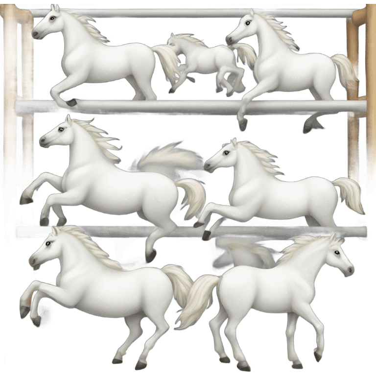 Horses white in the rack emoji