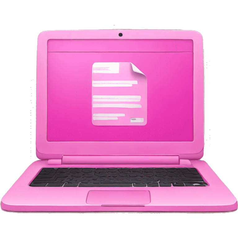 pink laptop with powerpoint emoji