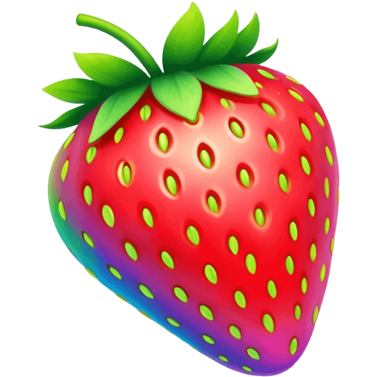 A rainbow strawberry emoji