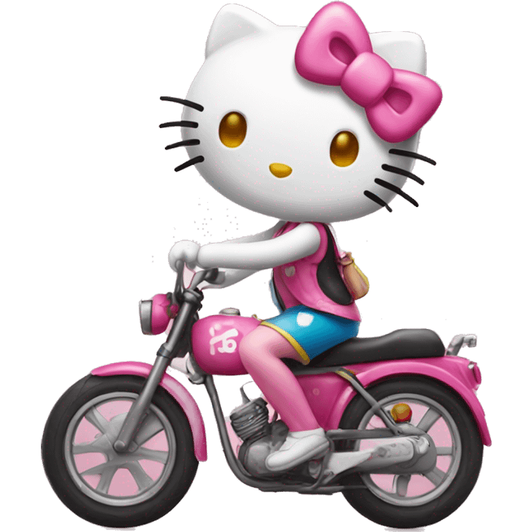 Hello kitty on a bike emoji