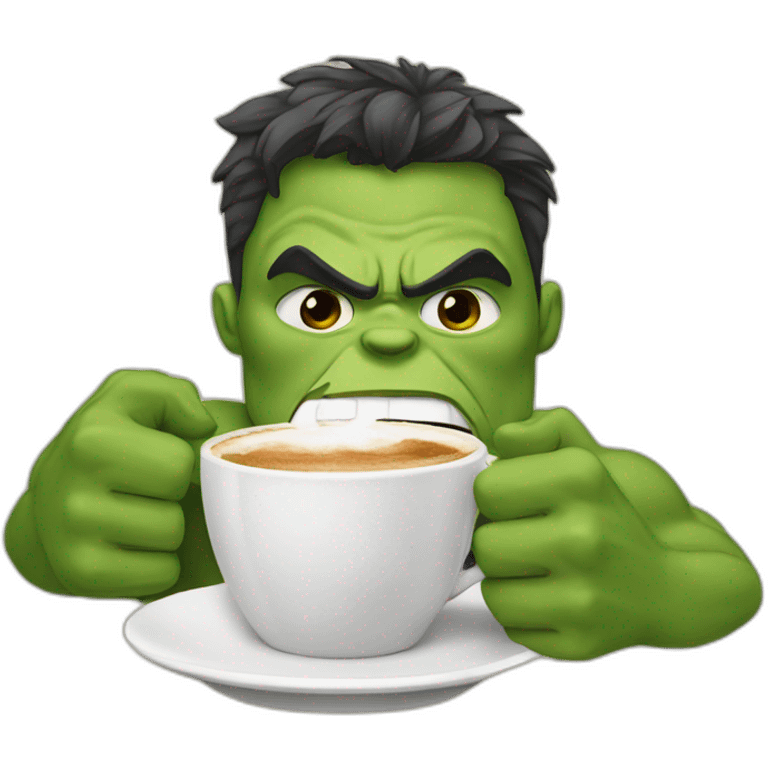 Hulk drinking cappuccino  emoji