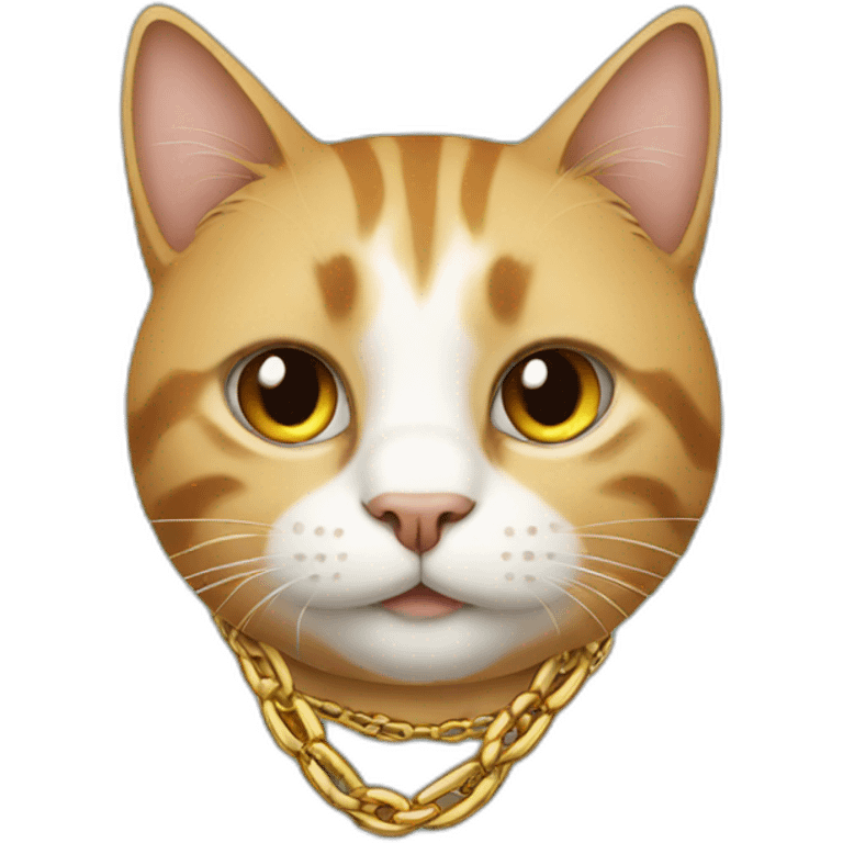 Cat wearing chain emoji