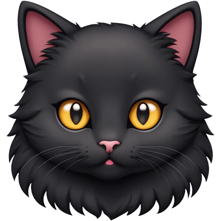 cute black cartoon kitty emoji