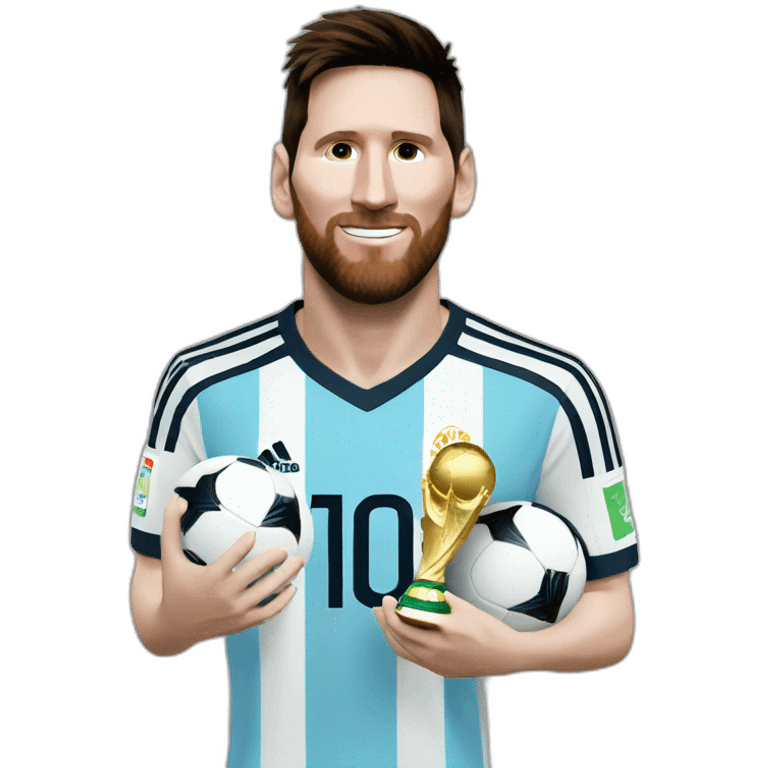 messi with the world cup emoji