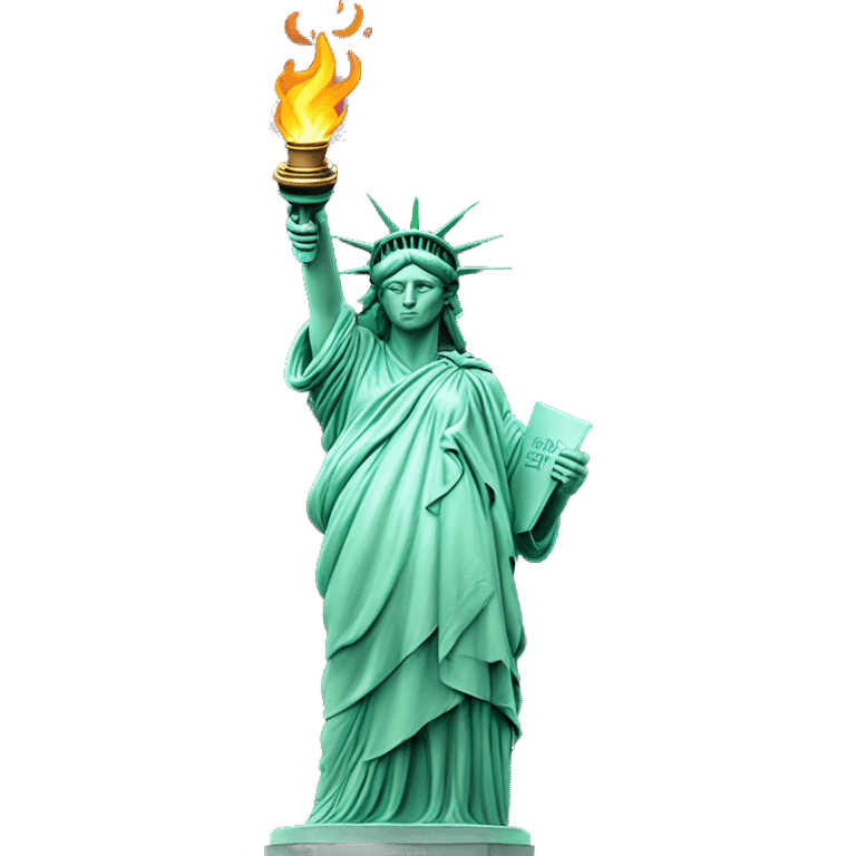 statue of liberty, holding torch, torso  emoji