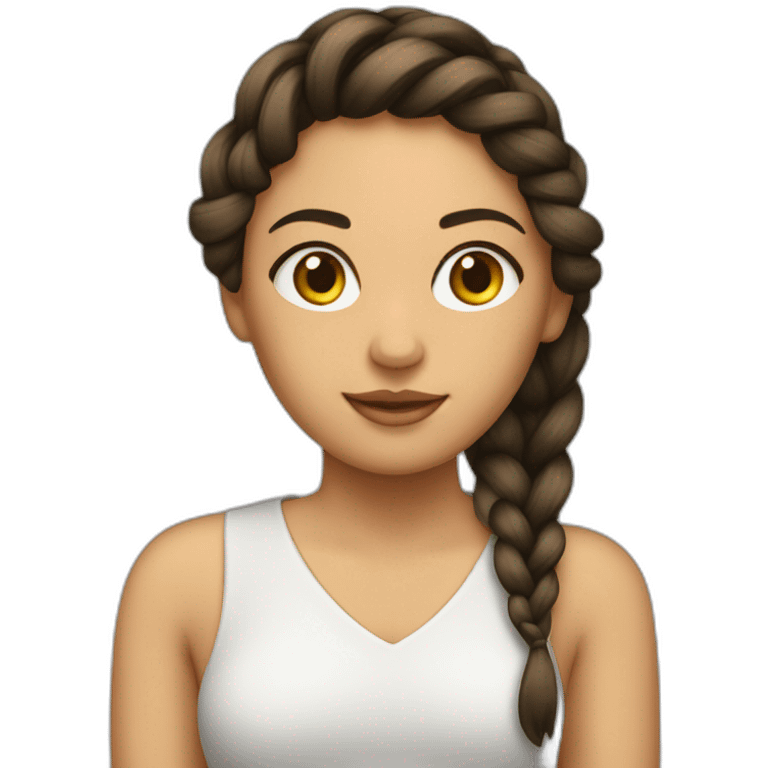 mujer joven con trenza emoji