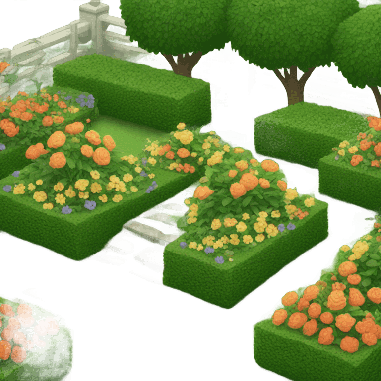 Green garden with flowers emoji