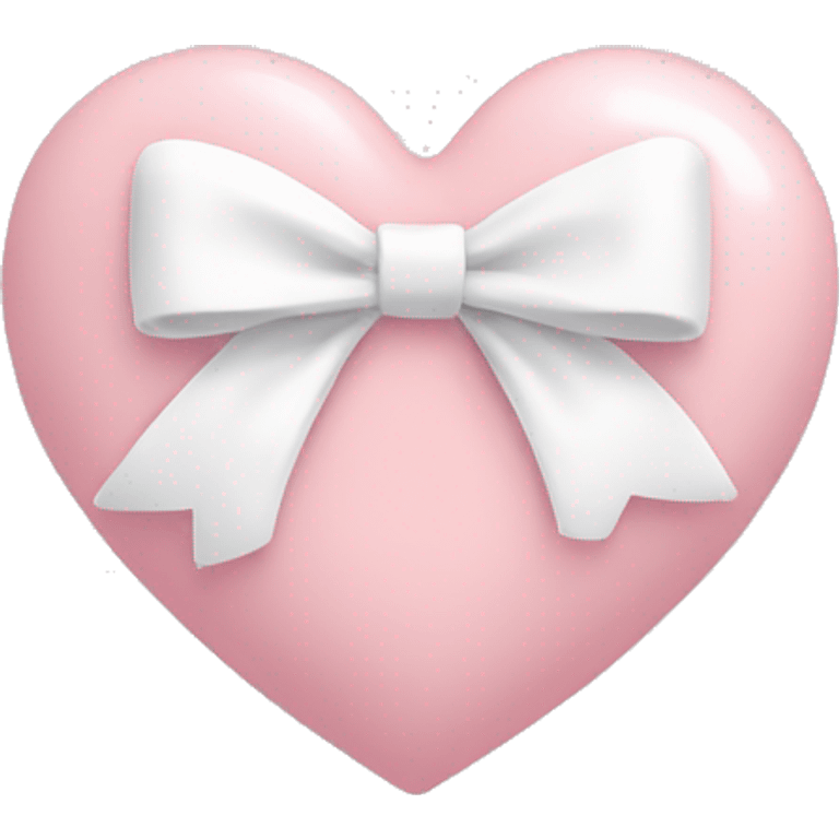 Pastel pink heart with white bow emoji