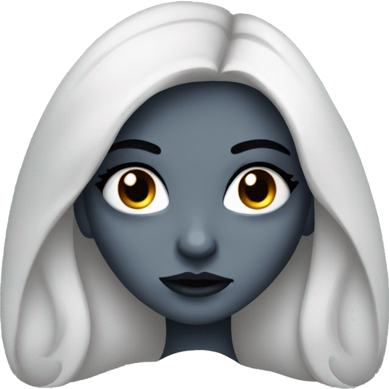 Lady vampire with blue Eyes and long black hair emoji