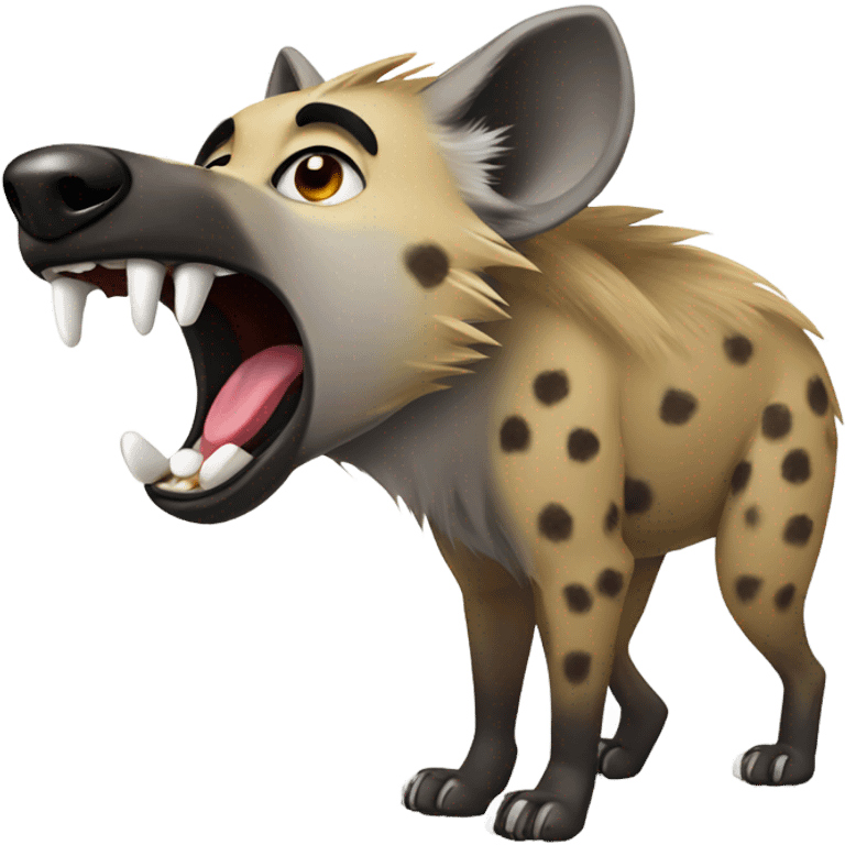 Hyena lick with mouth closed emoji