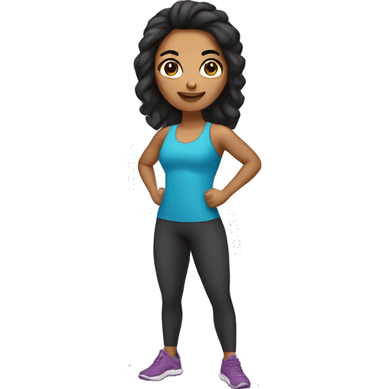 Latina girl with workout cloths emoji