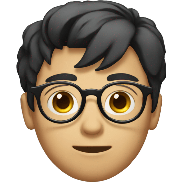 emote boy with a black short untidy hair holding ciggarates wearing glasses emoji