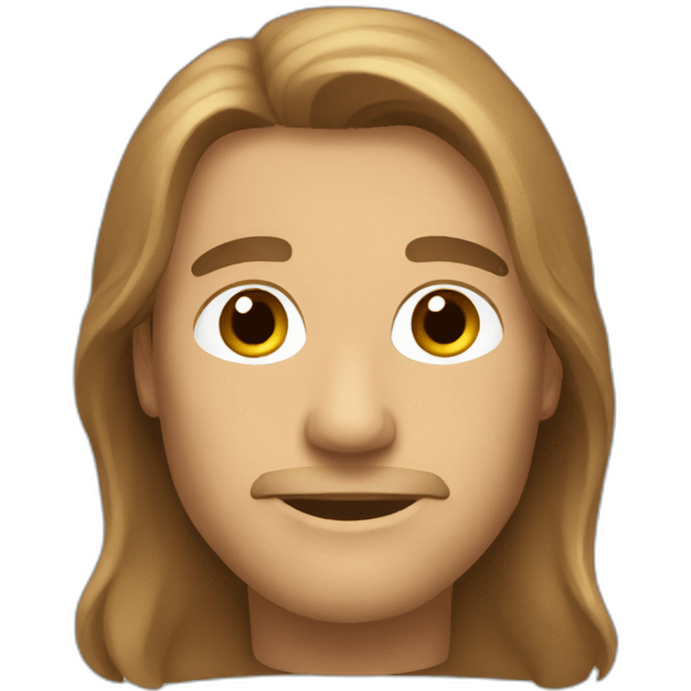 man with long brown hair emoji