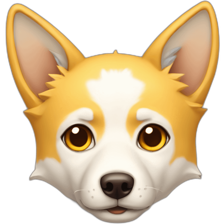 Yellow foxdog with brown eyes emoji