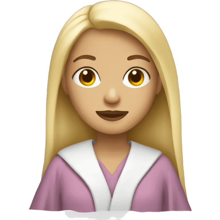 blonde girl in robe  emoji