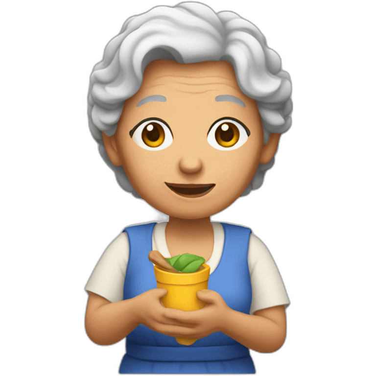 abuela holding a chancla emoji