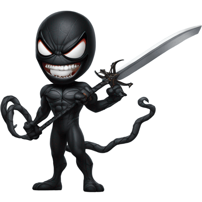 venom from spiderman with a sword emoji