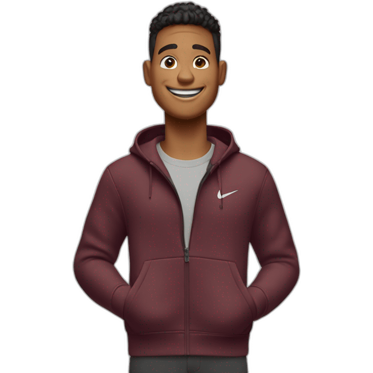 happy guy with nike tech fleece jacket, thumbs up emoji