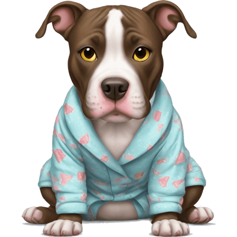 Pittie wearing pajamas  emoji