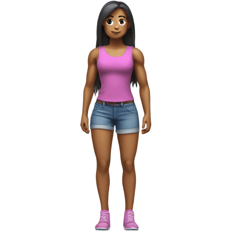 girl muscle full body 3d emoji