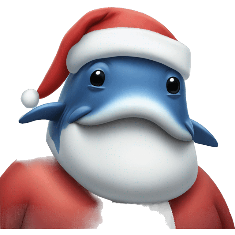 Whale dressed like Santa emoji