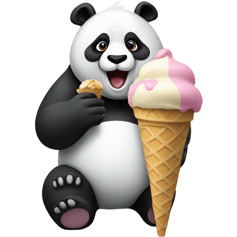 Panda eating ice cream emoji