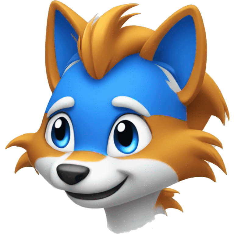 Tails with blue eyes emoji