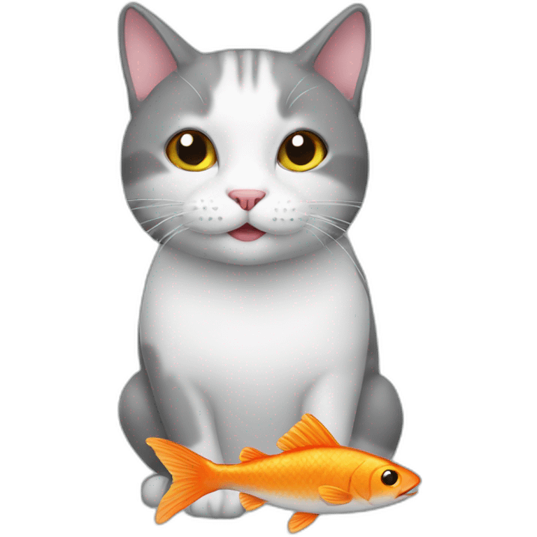 Cat with fish emoji