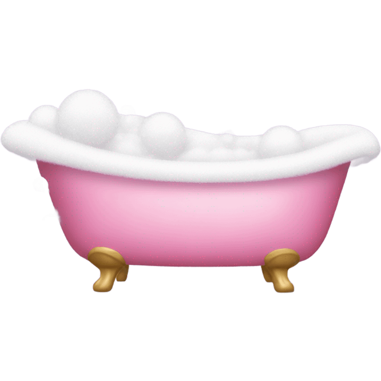 Pink glitter bathtub with bubbles  emoji