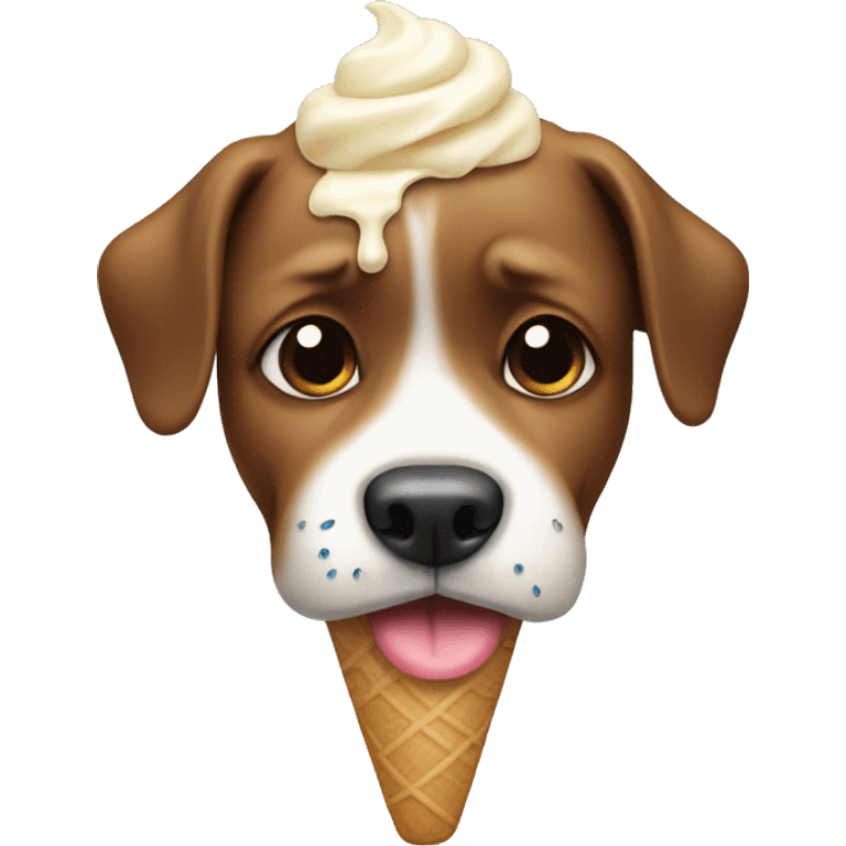 Dog crying ice cream  emoji