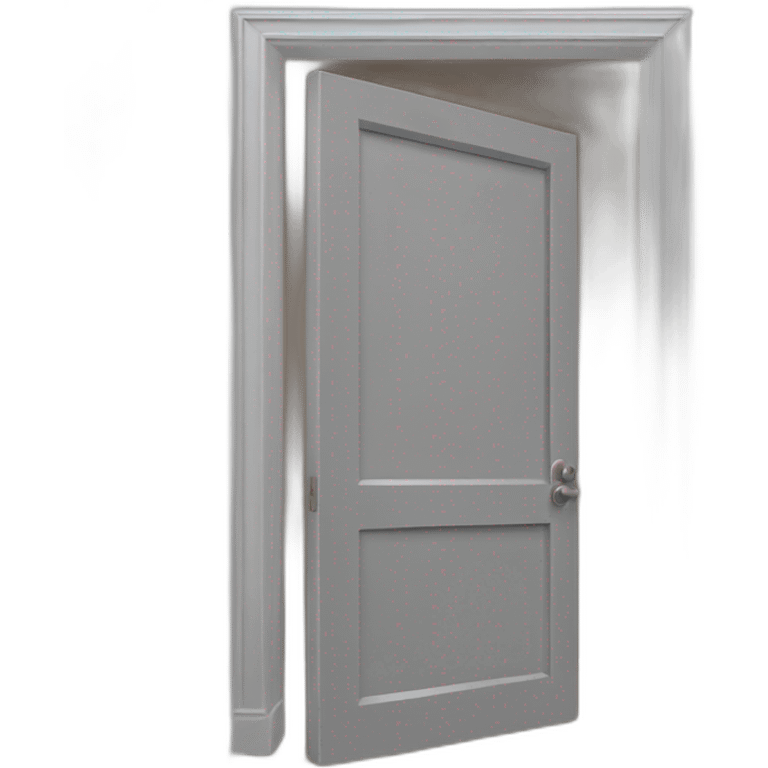 one open door wood color gray style perpective emoji