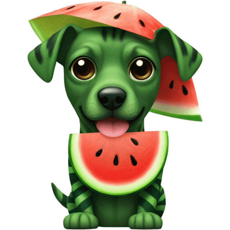 Watermelon dog emoji