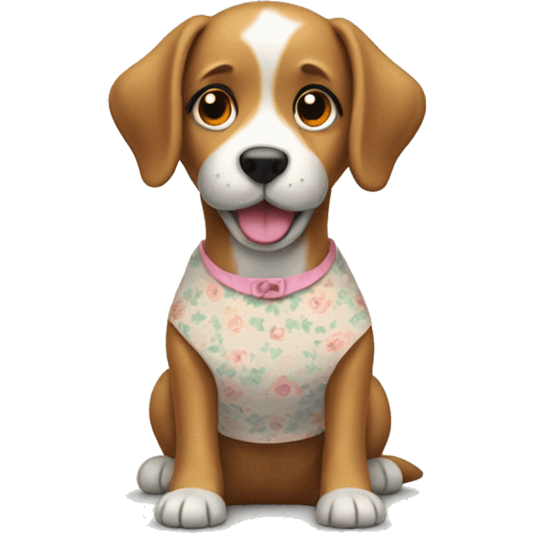 Dog wearing a cute dress emoji