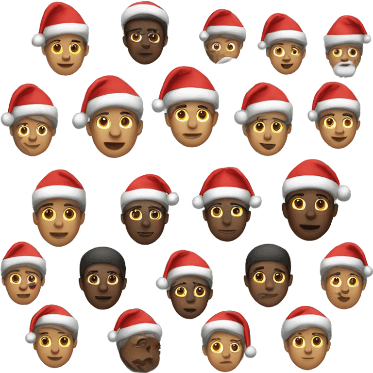 a black man with jawline and a christmas hat emoji