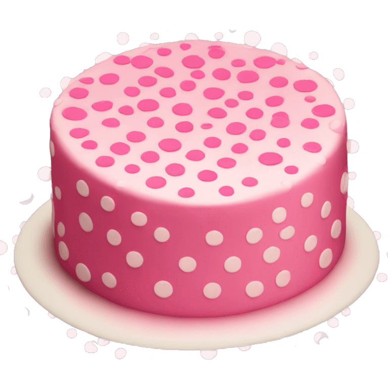 Pink and white polka dot cake emoji