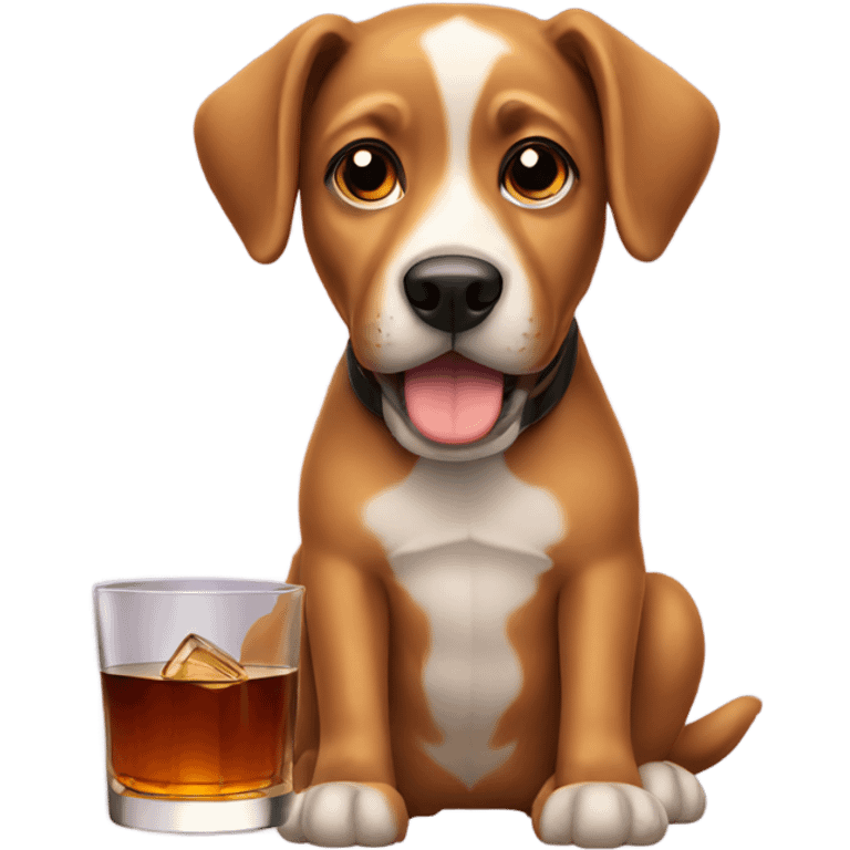 Dog with whiskey  emoji