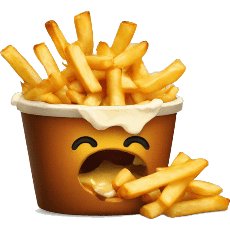 Poutine qui mange une poutine  emoji