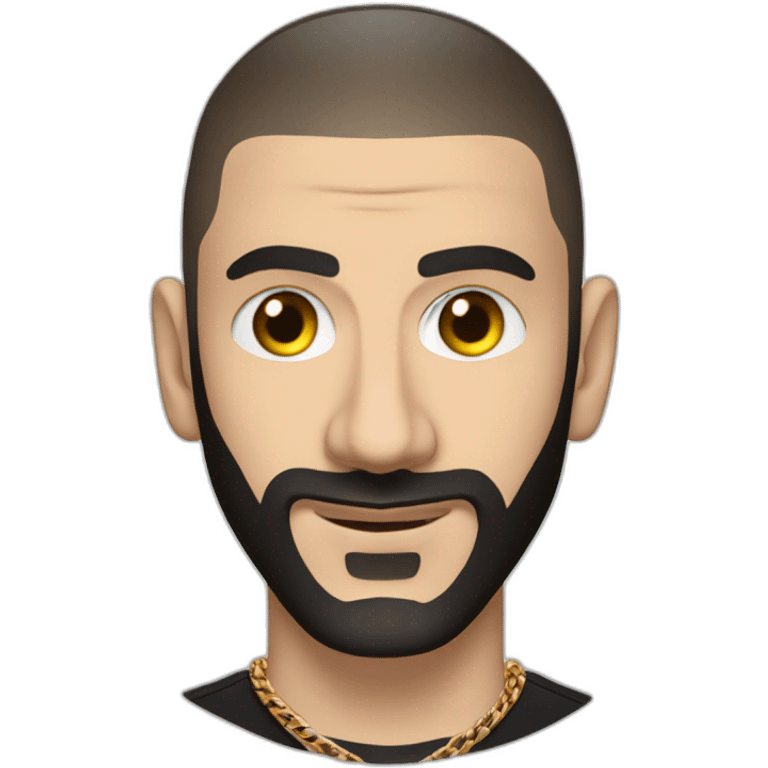 Karim Benzema mafia thug wearing gold chain and black shirt emoji