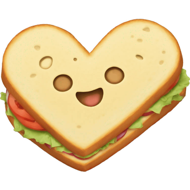 Sandwich heart shape emoji