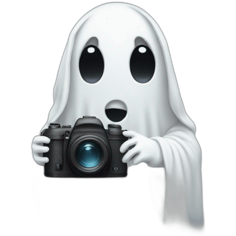 Ghost holding a camera emoji